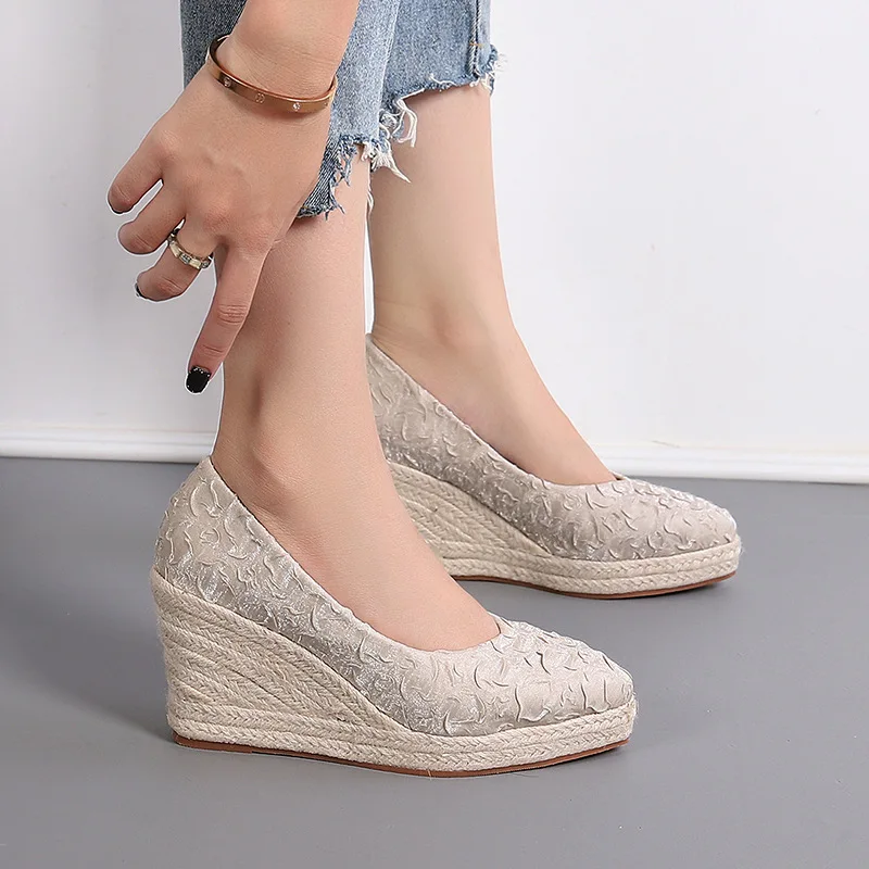 8cm Größe 34-42 Atmungsaktive  – Wedge Espadrille Women Bewertung und Preis