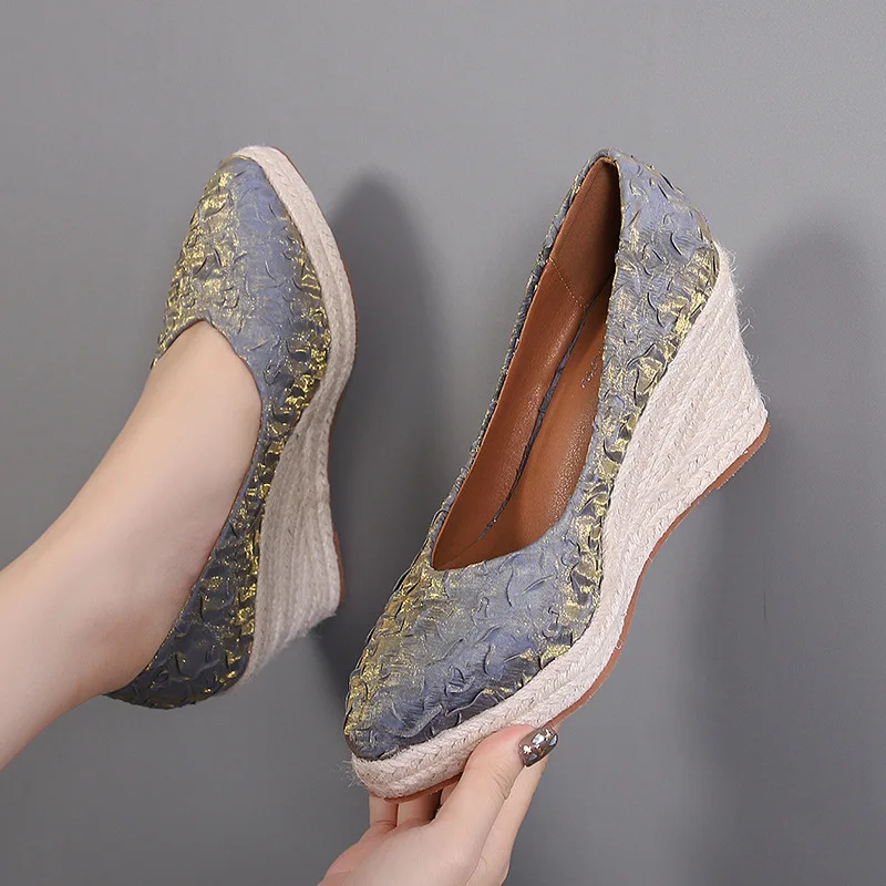 8cm Größe 34-42 Atmungsaktive  – Wedge Espadrille Women Bewertung und Preis
