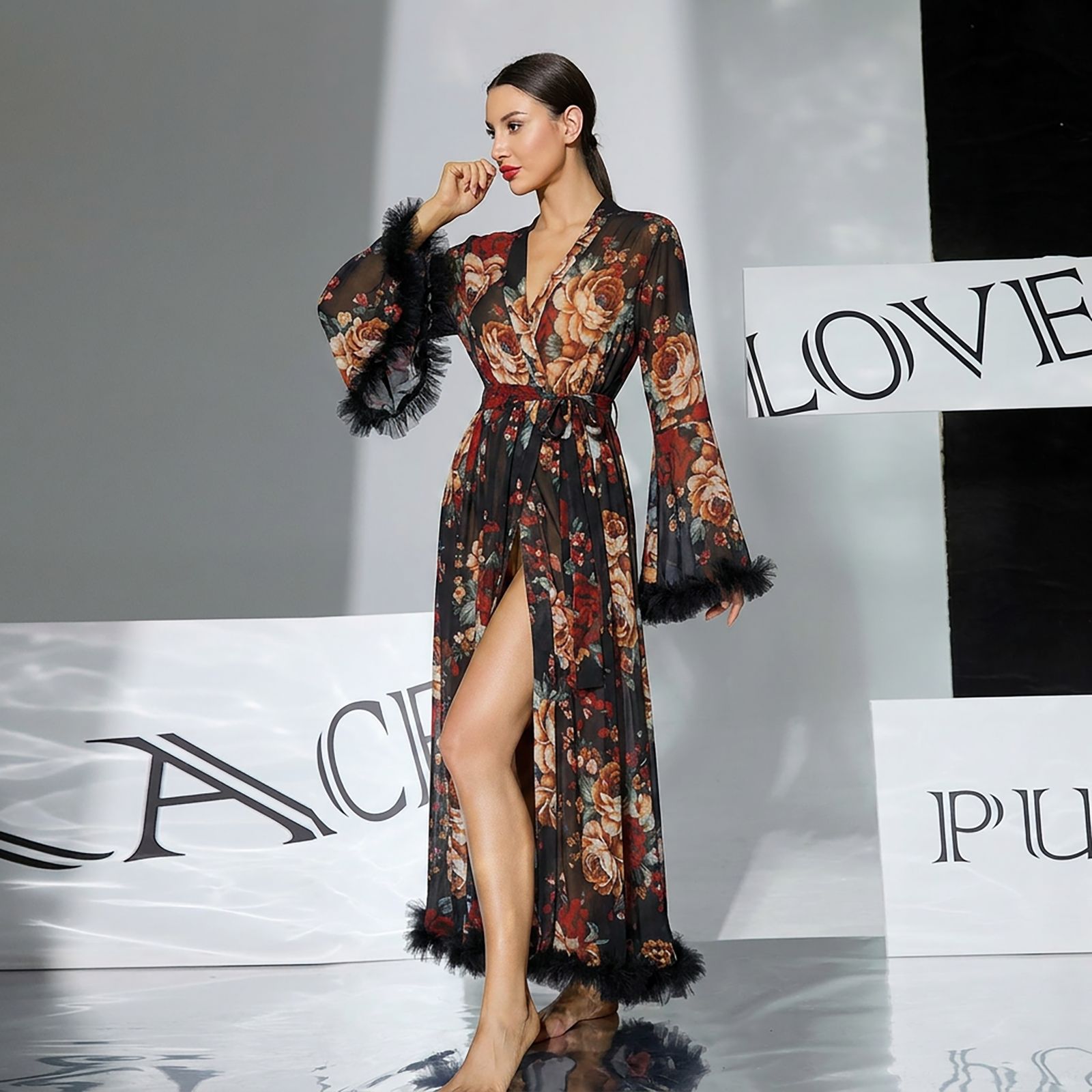 Sommerlicher, durchsichtiger,  – Kimono Sheer Floral Bewertung und Preis