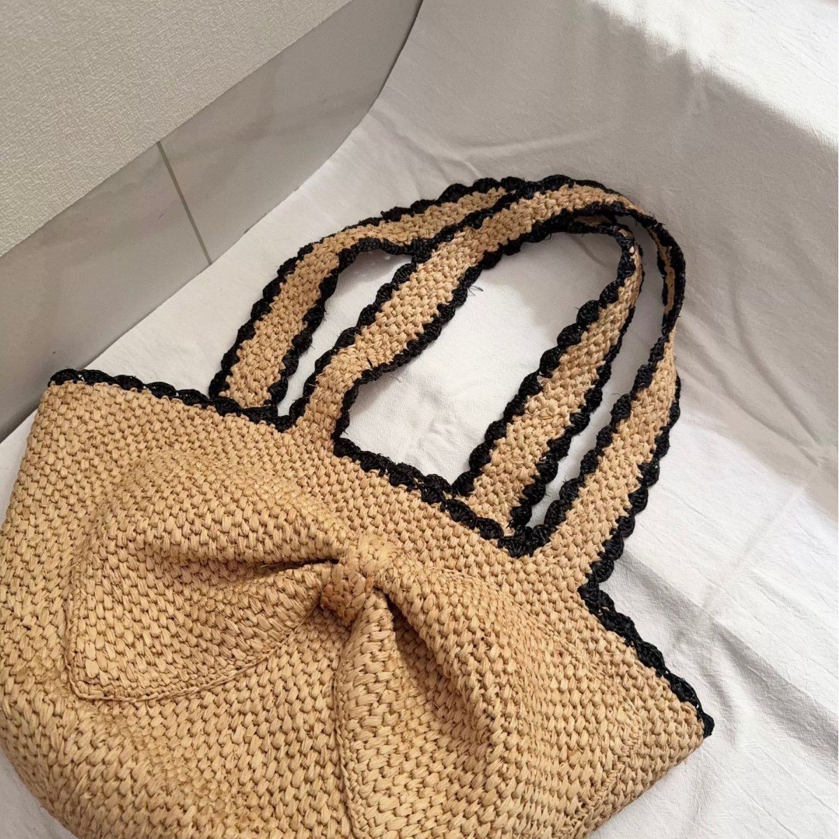 NEUE Raffia-Schleifen-Häkeltas – Crochet Bag Raffia Bewertung und Preis