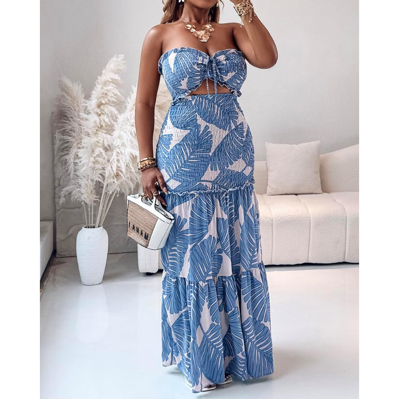 CHICME Blumen-Urlaubskleid mit – Maxi Dress Halter Bewertung und Preis