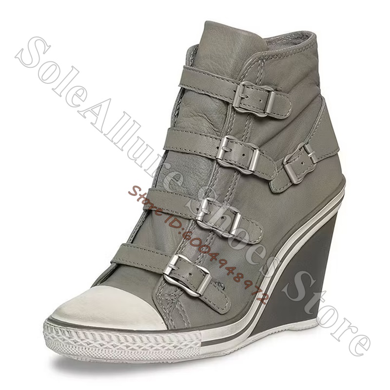 Graue High-Top-Keilabsatz-Snea – Wedge Espadrille Women Bewertung und Preis